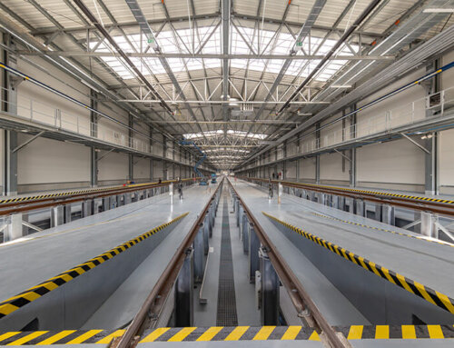 Maintenance halls for the service centre, ensuring the cleanliness and safety of Slovak trains